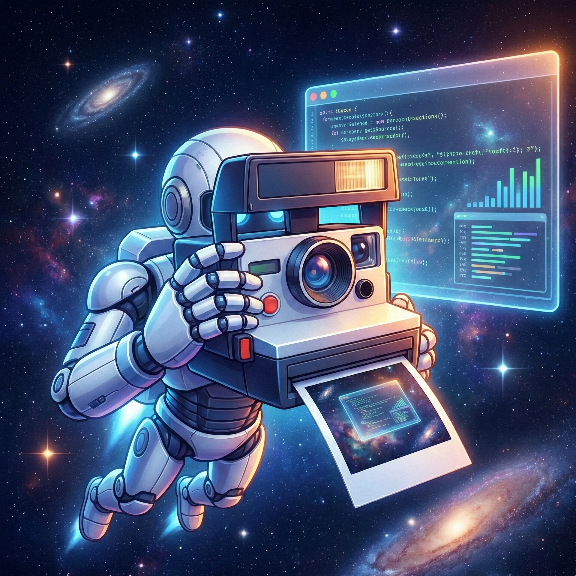 SnapAgent — AI robot capturing screenshots of code